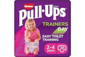 D DIRECT MART THE QUALITY SERVICE YOU EXPECT Pull-Ups Toilet Training Day Pants Underwear Wetness Indicator Disposable Nappies-360˚ for Girls Kids Waistband Super Absorbent Pants 2-4yr 6-7 Size-Pack of 36 by Direct Mart