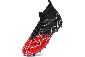 VTASQ Boys' Football Boots Kids Turf Football Shoes Professional Teenager Athletics Sneakers Outdoor Non-Slip Training Soccer Shoes High Top Football Shoes Spikes