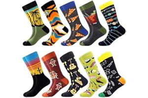 BISOUSOX Chaussettes Homme Fantaisie Chaussettes de Mode Classique, Multicolore Socks Chaussettes à Motifs Drôles Confortable et Respirant Cadeau pour Amis/Festival 39-46 Multicolore