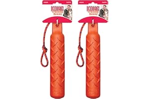 KONG Trainings-Dummy, Seil-Stoßstange, Hundespielzeug, langlebig, schwimmender Retriever zum Apportieren und Trainieren, 2 Stück (Orange, groß)