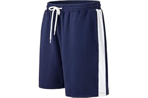 Harbrosrce Short Sport Homme Rnning Jogging Ete Shorts Court Entraînement Physique Fitness Short Coton Bermuda Short avec Poches Coupe Ample