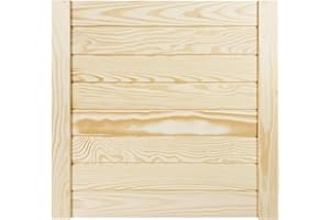 ‎DECOMEISTER DecoMeister Lamellentür 494x474 mm Holztür Natur mit geschlossenen Profilbretter für Schränke, Regale, Möbel aus Kiefer Holz unbehandelt einzeln