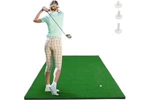 COSTWAY 150 x 100 cm mata do gry w golfa, mata do ćwiczeń golfa w zestawie z 3 gumowymi koszulkami, mata golfowa z 2 pozycjami odbicia, do użytku wewnątrz i na zewnątrz
