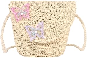AuGiueam Butterfly Straw Shoulder Crossbody Bag