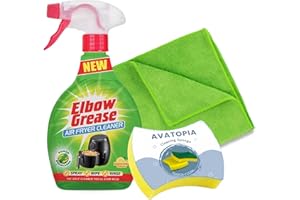 AVATOPIA Elbow Grease Air Fryer Cleaner Spray 500ml, High Foam Air Fryer Cleaner & Stain Remover with Cleaning Sponge & Microfiber Cloth | Air Fryer Degreaser, Elbow Grease Spray, Deep Fat Fryer Cleaner