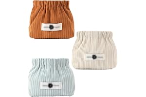 DYZOXA 3pcs Corduroy Elastic Hair Tie Organizer,Makeup Bag Ties Portable Travel Corduroy Corduroy Storage Bag Lipstick Bag Hair Accessory Organizer for Girls Corduroy Elastic Storage Bag
