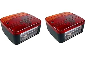 leisure MART 2 x Rear trailer lights lamps four function (pair) suitable for trailer lighting boards Pt no. LMX1717