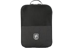 RAPECOTT Schuhtasche Reise 3 Fächer, Reise Schuhtasche Schuhe Organizer tragbare wasserdichte Tragetasche,Für Reisen und den täglichen Gebrauch (30 * 22.8 * 15cm) schwarz