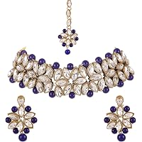 Shining Diva Fashion Latest Choker Design Antique Kundan Traditional Necklace Jewellery Set for Women