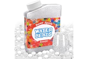 Eurtes Przezroczyste koraliki wodne 50 000 sztuk, nietoksyczne koraliki wodne wielokrotnego użytku dla roślin, przezroczyste koraliki żelowe do dekoracji wazonów, koraliki wodne do pływających