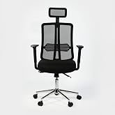 Pixel Hero Ergonomik Ofis Koltuğu Fileli Y&ouml;netici &Ccedil;alışma Sandalyesi Siyah | Ayarlanabilir Başlık, Nefes Alan File, Krom Yıld