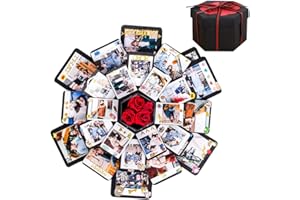 ESSGES Caja Sorpresa Regalo, Cajas para Regalos Creativo Caja Sorpresa Regalo DIY Explosión Caja de Regal para Cumpleaños Día de San Valentín Aniversario Navidad, 19,1 x 9,5 x 13 cm, negro