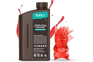 SUNLU ABS-Like 3D Drucker Resin 1KG, 405nm UV-härtendes Standard Photopolymer Schnellharz für den LCD/DLP/SLA 3D Printing, Nicht-spröde & Hohe Präzision, Transparent rot 1000G