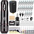 STIGMA Wireless Tattoo Machine Kit Rotary Complete Tattoo Set with 20Pcs Tattoo Cartridges Needles and Wireless Power Supply Battery for Beginners and Artists STP89KITP802-2
