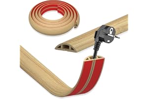 DIKARIYA Pasacables Suelo, Canaleta Pasacables para Suelo, Protector de Cables para Suelo, Cubiertas de Suelo para Cables Autoadhesiva Montaje para Todos los Hogar, Oficina, Escuela, Almacén