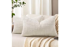 Homaxy Uppsättning av 2 chenille-örngott 30 x 50 cm, mjuka dekorativa soffkuddar, örngott, textur, bambufogar, kuddfodral, de