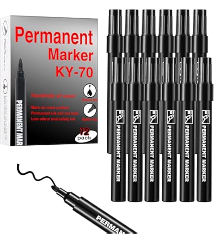 Pennarello Indelebile Per Idraulici - Punta Fine 1,5 Mm, Resistente All'Acqua, Per Tubi Bagnati, Plastica E Metallo, Rosso - Foto 9