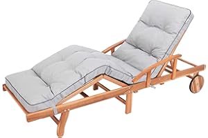 ‎BJIRD Bjird Liegenauflage, Auflage für Gartenliege 200 x 55 x 8 cm, Auflagen für Deckchair, Polsterauflage für Sonnenliege, Kissen für Liegestuhl, gesteppt - Grau (Aschgrau)
