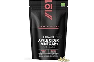 Organic Apple Cider Vinegar 1920mg - with Turmeric, Ginger & Cayenne Pepper - 60 Vegan Capsules – Raw Unfiltered with The Mother by Alpha01