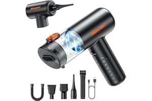 SEALIGHT Aspirador de Mano, 28000Pa Mini Aspirador Recargable, Aspiradoras de Mano con Motor sin Escobillas de 400.000 RPM, Aspirador sin Cable para Coche (Negro)