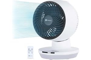 PureMate 8-Inch Air Circulator Fan with Oscillation, 3 Speeds Setting and Timer, LED Display & Remote Control, Perfect for Desks, Bedrooms & Offices