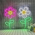 VNDRA® Daisy Flower Neon Light Signs Daisy Home Decor Aesthetic LED Sign Wall Decor Hanging Decoration for Girls Bedroom Living Room Bar Home Decor led Flower Neon Light (Pack of 2 Pieces)