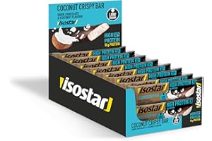 ISOSTAD Isostar Barres Protéinées High Protein 30 Coconut- Énergie, Prise de Masse, Récupération - Encas Sain Sportif - Sans Édulcorant - Sans Colorant - 1 Présentoir de 16 Unités (16 x 55 g)