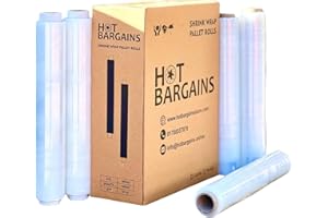 HOT BARGAINS 20 X Clear Pallet Shrink Wrap 400mm X 250m, 25μm For Wrapping Pallets And Parcels Heavy Duty (Pack Of 20 Rolls)