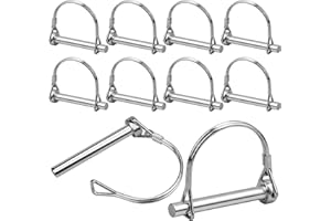 YUENX 10Pcs M8*60 Goupille de verrouillage manille ronde Goupille de blocage d'arbre de fil rond pour le bras supérieur de la pelouse jardinage agriculture remorque ferme verrouillage des applications