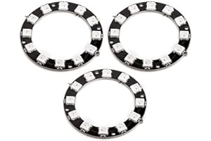AZDelivery 5 x LED Ring 5V RVB Compatible avec WS2812B 12-Bit 50mm Compatible avec Arduino et Raspberry Pi incluant Un E-Book!
