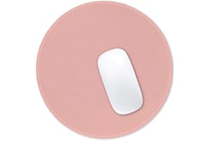 Hsurbtra Tapis de Souris Rond texturé de qualité supérieure - 21 x 21 cm - Rose - Bords Cousus - Antidérapant - Imperméable - en Caoutchouc - Joli Tapis de Souris pour Le Bureau, la Maison