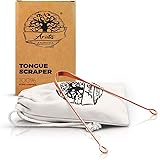 Zungenreiniger aus Kupfer | Ayurvedischer Zungenreiniger | 1 Zungenschaber gegen Mundgeruch | Wissenschaft nachgewiesene Förd