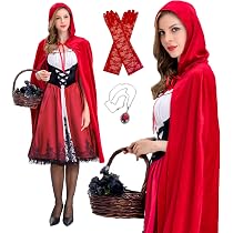 Erwachsenen Großmutter-Kostüm Als Böser Wolf – Einheitsgröße – Inkl. Kleid, Maske, Handschuhe & Stiefelhüllen – Für Halloween & Co