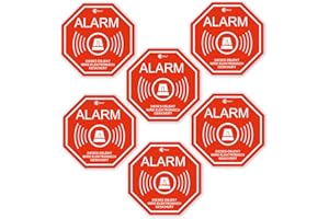 EASYDRUCK24DE Set de 6 autocollants d’alarme I 5 x 5 cm I Attention objet sous protection électronique I pour fenêtre vitre porte I autocollant extérieur résistant aux intempéries I hin164