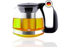 TYA COLLECTION TYA I Premium Teekanne Glas, Hitzebeständig Glaskanne mit Deckel 700ml Teekanne mit Siebeinsatz Teekanne Thermo mit Edelstahl Filter Sieb, Tea Maker, Teekanne mit Sieb Tee Kanne Aus Glas (700ml)