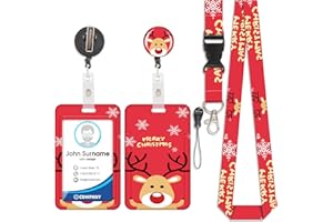 VIOJRLLY Porte-cartes orignal, porte-badge, cordon amovible avec clip rétractable, utilisable pour les cartes de visite, les cartes de porte, les cartes d'identité, etc.