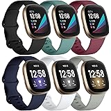 Charlam 6 Pack Ersatzarmband Kompatibel mit Fitbit Versa 3/ Versa 4/ Fitbit Sense/Sense 2 Armband, Weiches Uhrenarmband Sport