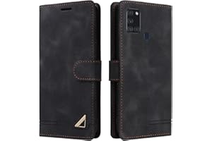 OKZone Kompatibel mit Samsung Galaxy A21S Hülle, Halterung Standfunktion Kartenfach Wallet Schutzhülle 360 Grad Stoßfest Premium Leder Schutzhülle Handyhülle für Samsung Galaxy A21S (Schwarz)