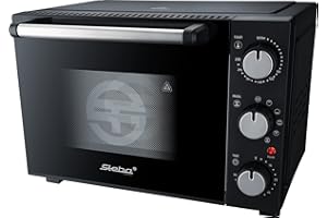 ‎STEBA Steba Mini Backofen mit 19 L Innenraum, Ober- und Unterhitze, 3 Einschubebenen, Doppel-Glastür, inkl. Backblech, Krümelblech, Grillrost, KB M19