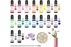 Femnow Farbe für Gießpulver, Gießpulver Farbe, Farbpigmente Gießpulver, 16 Farben Set für Beton Gips, Hochkonzentrierte Farbpigmente für Modellbau, Leicht lösliches Pulver, Betonfarbe Pulver Gipsfarbe