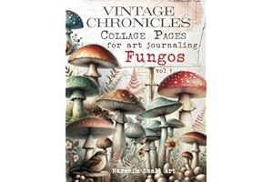 VINTAGE CHRONICLES Collage Pages for Art Journaling, Fungos vol 1: A book with 180+ MUSHROOMS Images To Cut Out, Glue and Craft for Cardmaking, Mixed Media & Scrapbook