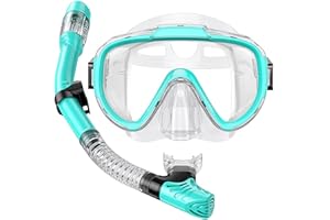 Lealinga Snorkel Set Adults Snorkel Mask Anti-Fog Panoramic View Diving Mask Dry Top Snorkel Kit with Travel Bag Diving Set for Snorkeling Scuba Diving Swimming Travel