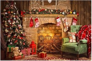 Weihnachten Fotografie Hintergrund, 2 * 1,5m Ci-Fotto Fotohintergründe Kamin Sofa Weihnachtsbaum Kulisse, Home Party Dekoration Hintergrund, Kinder Fotografie Hintergründe