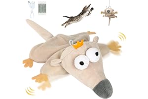 PUHOHUN Jouet Interactif pour Chat Battant - Jouets Silencieux pour Chats d'Intérieur Adultes | Jouet Souris Électronique Rechargeable et Automatique pour Chatons