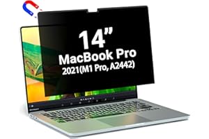 PYS MacBook Pro 14 inch Privacy Screen, magnetic privacy screen Compatible with MacBook Pro 14.2 in M1 2021(A2442) Anti-Spy/HD Privacy Screen/Anti Fingerprint/Anti Blue Light/Removable