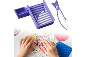 SUNUCO Fuse Bead Single Needle Tweezer & Aligner Tray Set, Precision Tool for Fuse Beads Project, Effortlessly Align and Place Iron Beads onto Pegboards (Mini 2.6mm Bead Tool Kit)