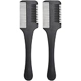 Hair Trimming Comb Razor Thinning Comb Razor Comb Hair Cutting Comb Pack Of 2 Black Amazon Co Uk Beauty