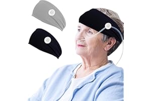 Heyshapeing 2PCS Nasal Oxygen Intubation Ear Protectors for Oxygen Tubing Oxygen Nasal Cannula Hairband Elevate Your Oxygen Experience (Black + Grey)