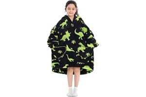 Alsehser Pull Plaid Adultes Enfants, Sweat à Capuche Chaude, Poncho Polaire Oversize Pilou Pilou, Capuchon Sherpa Peluche à Manches TV