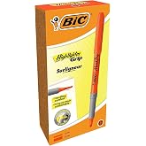 BIC Highlighter Grip Adjustable Chisel Tip Markers - Orange, Box of 12